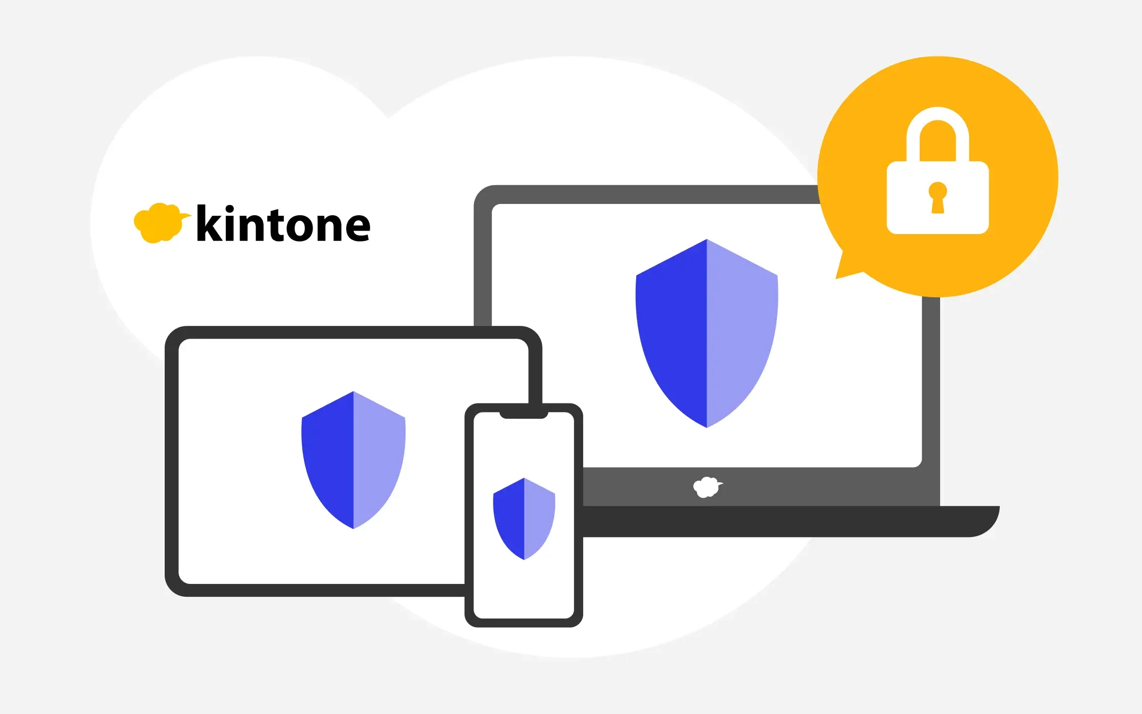 どのデバイスでも安全に使えるkintoneのセキュリティイメージ